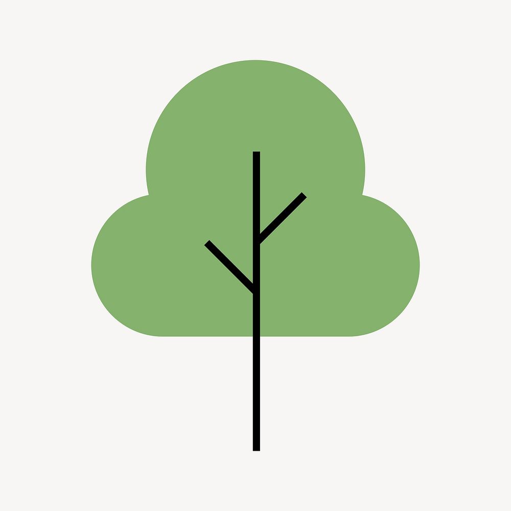 Tree environment icon, line art design vector