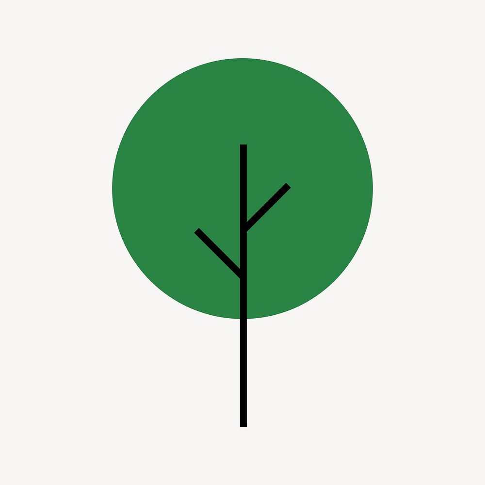 Tree environment icon, line art design vector