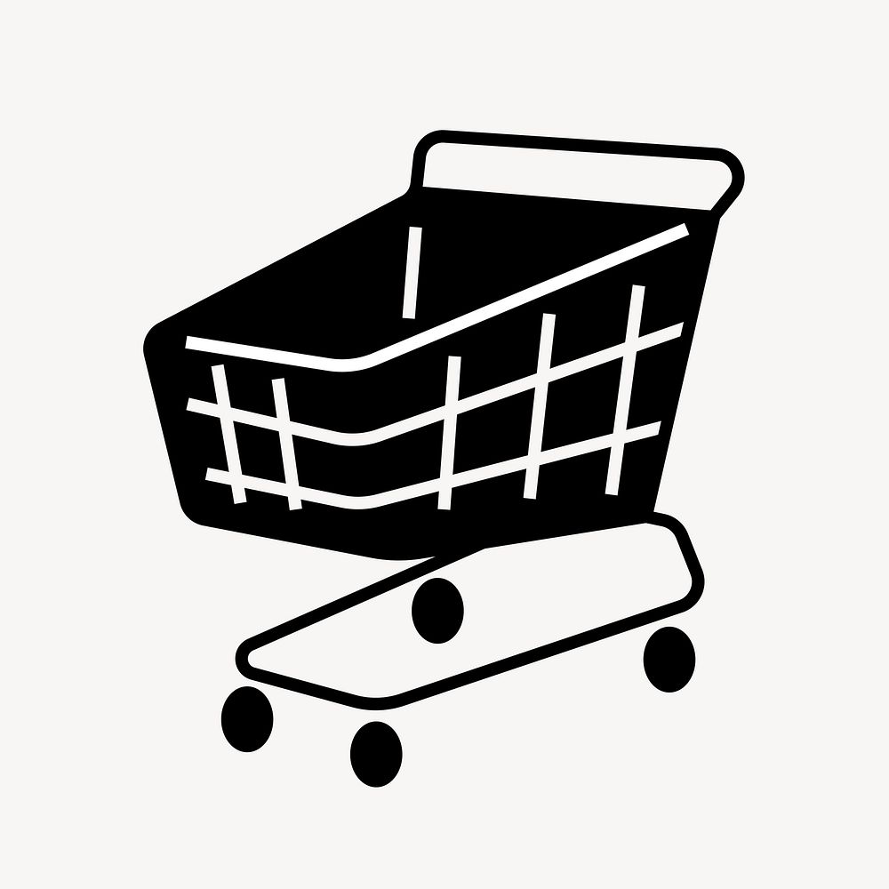 Shopping cart icon, line art design vector