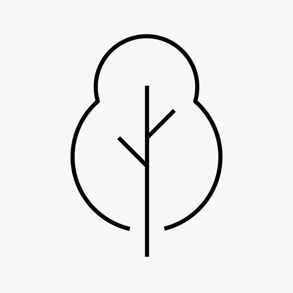 Tree environment icon, line art design vector