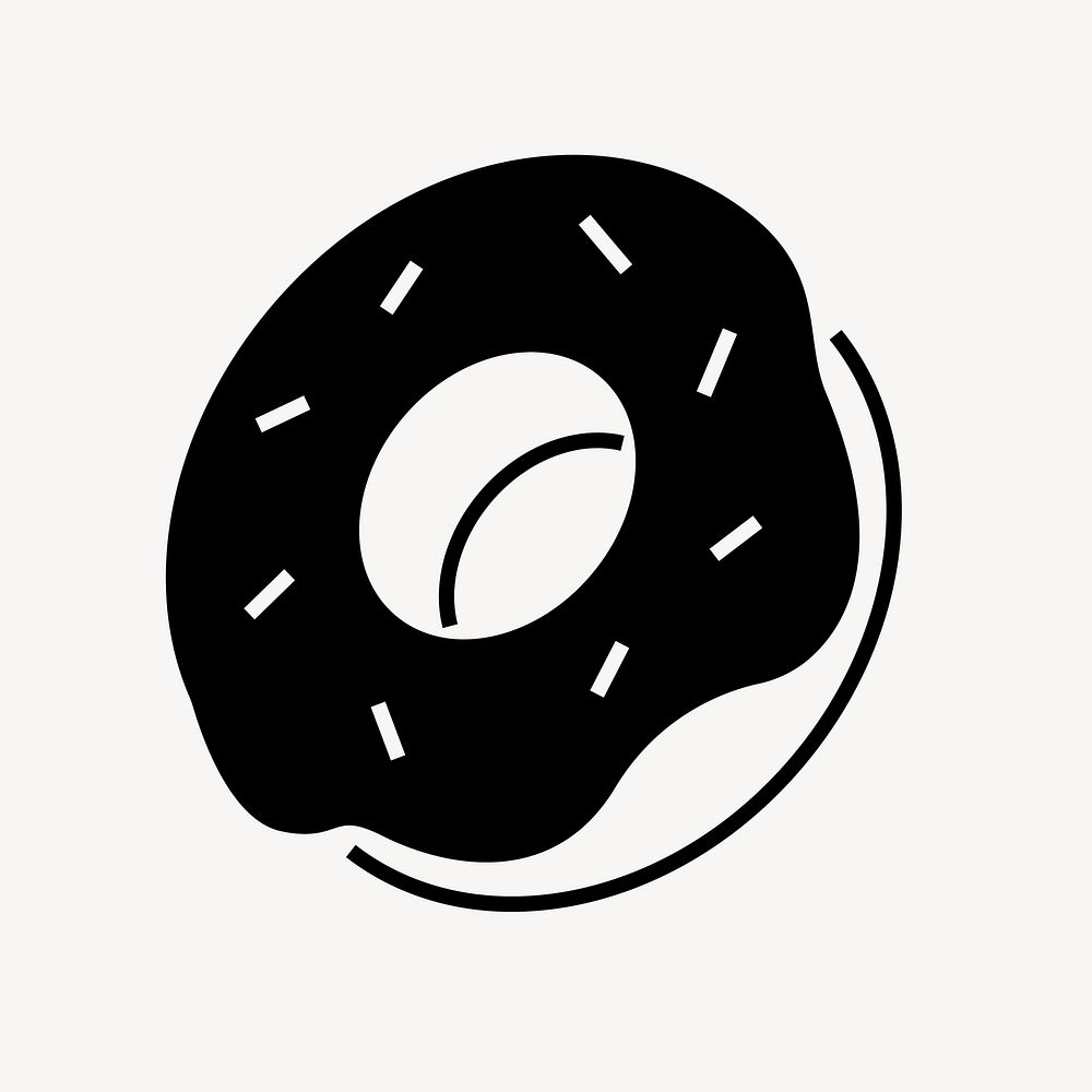 Donut food icon, line art design vector