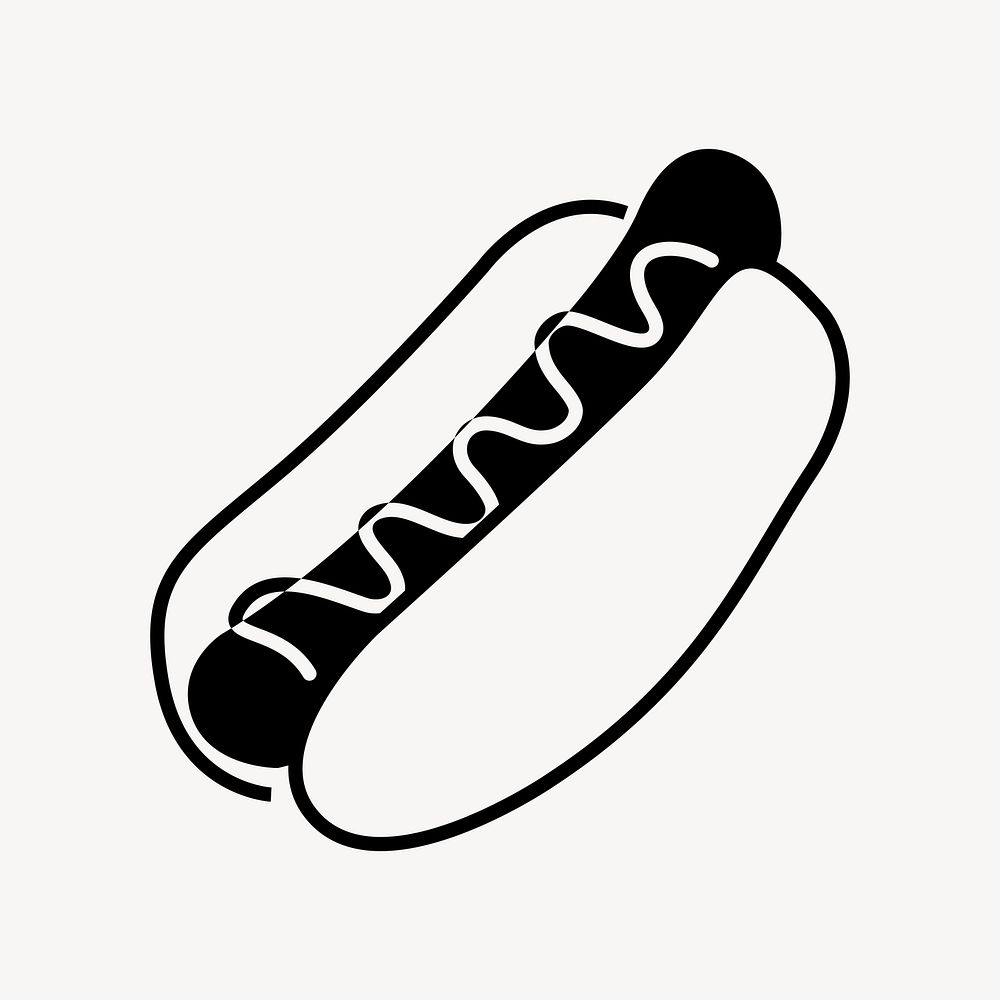 Hot dog food icon, line art design vector