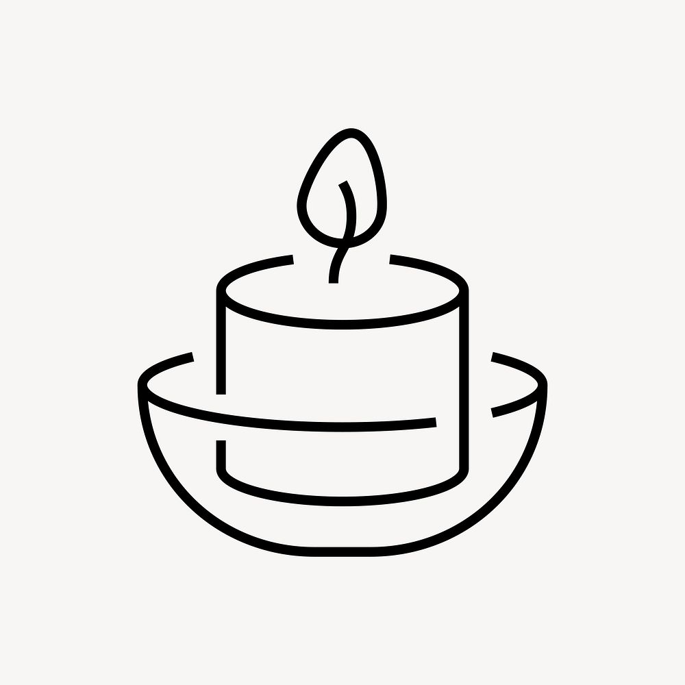 Scented candle aroma icon, line art design vector