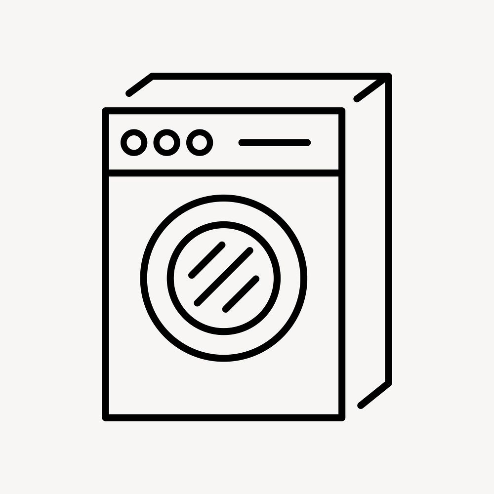 Washing machine icon, line art design vector