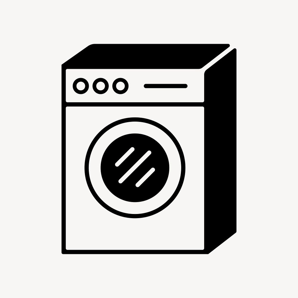 Washing machine icon, line art design vector