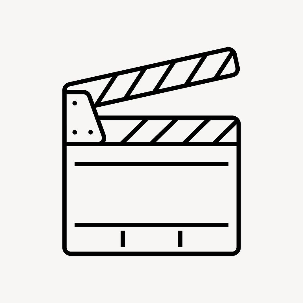 Film slate entertainment icon, line art design vector