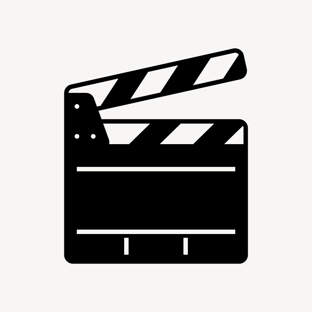 Film slate entertainment icon, line art design vector