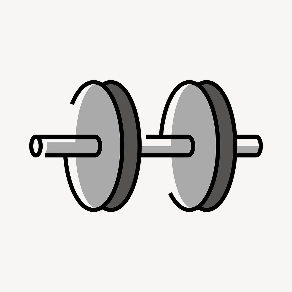 Dumb bell fitness icon, line art design vector