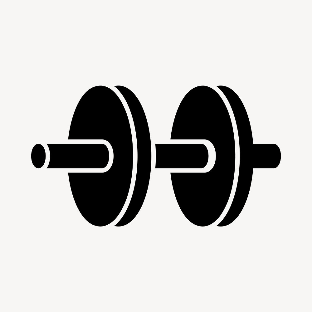 Dumb bell fitness icon, line art design vector