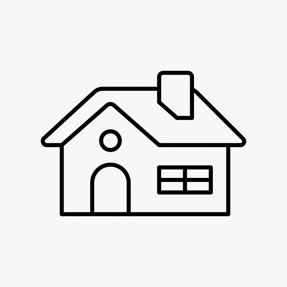 Home icon, line art design vector