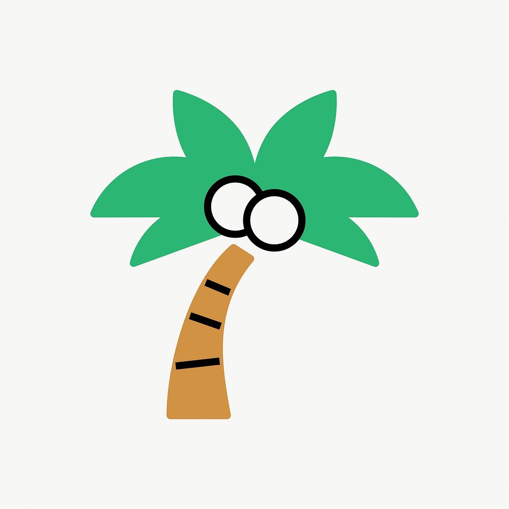 Coconut tree icon, line art design vector