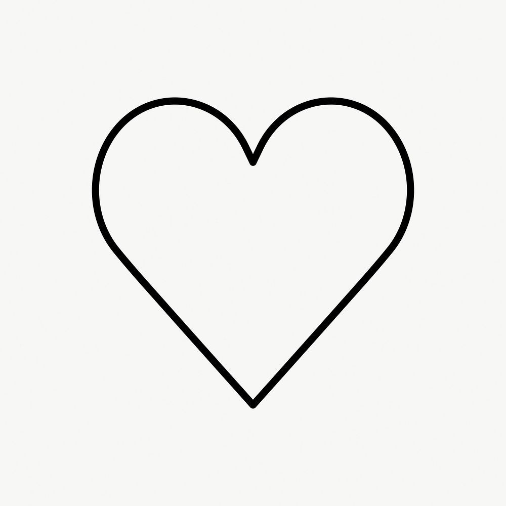 Heart icon, line art design vector