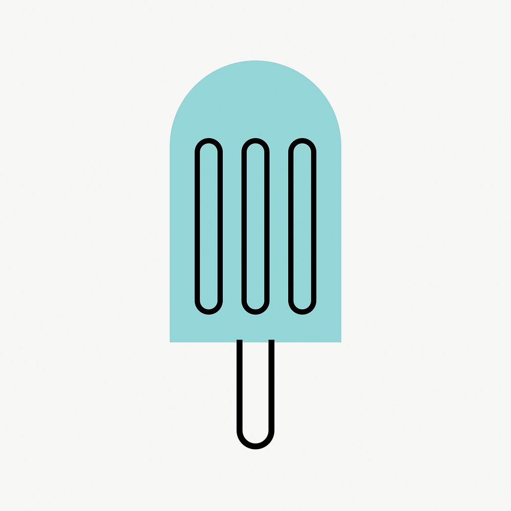 Popsicle food icon, line art design vector