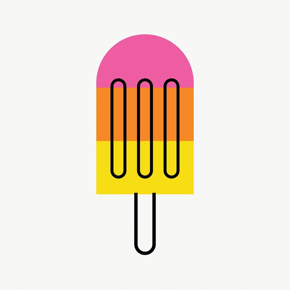 Popsicle food icon, line art design vector