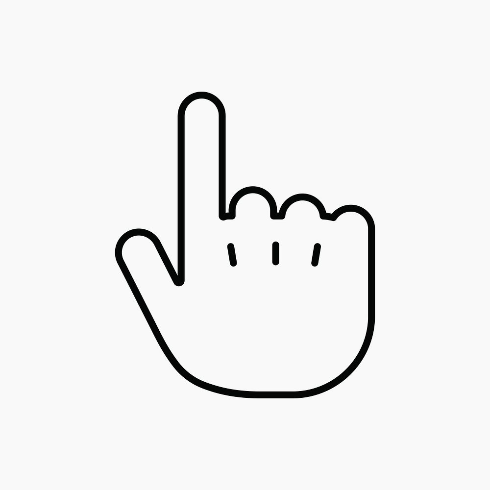 Pointing finger  icon, line art design vector