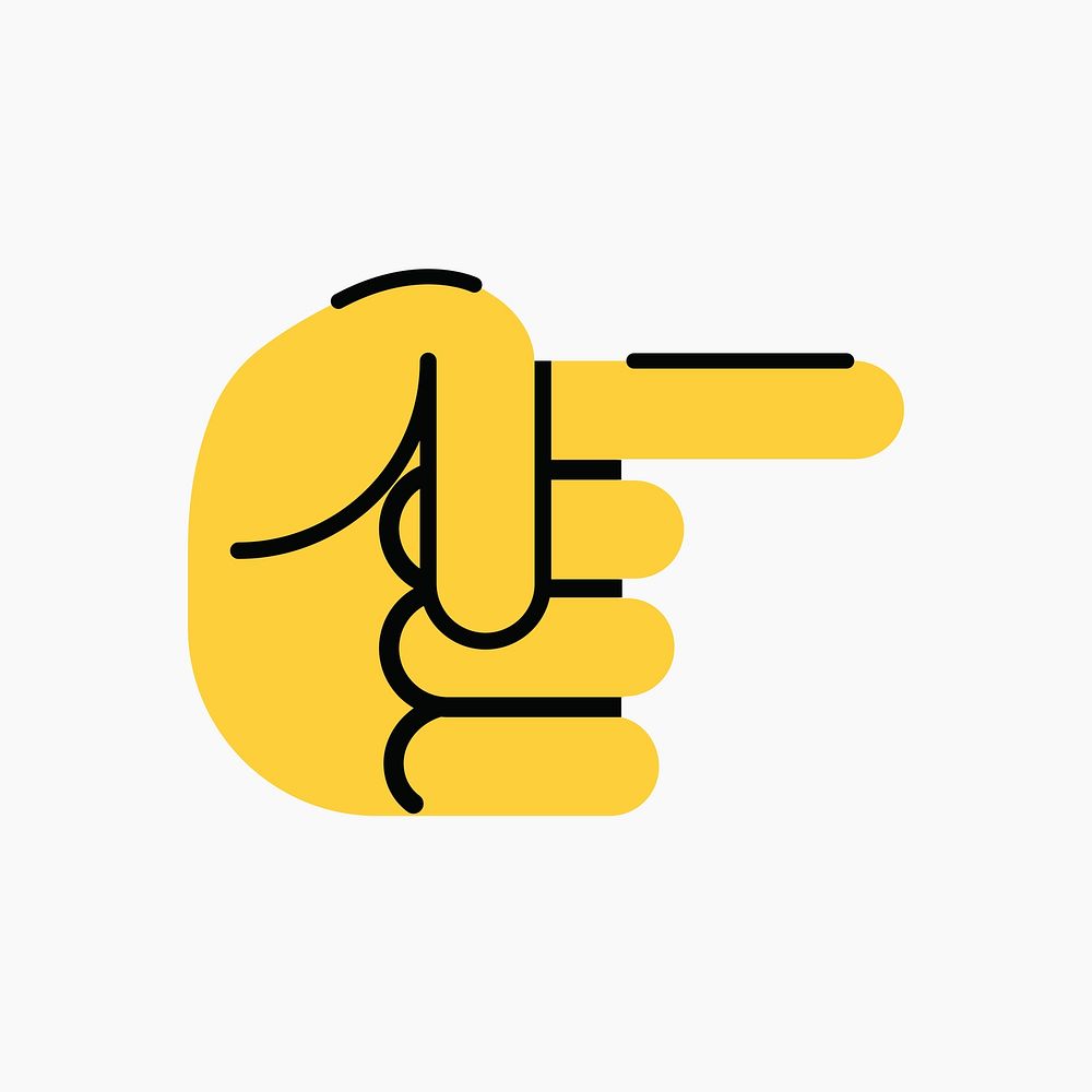 Pointing finger direction icon, line art design vector