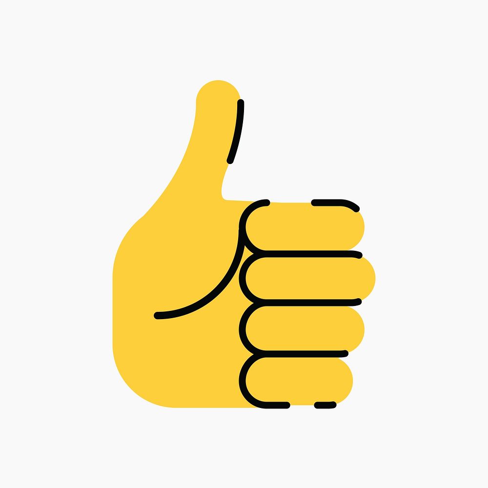 Thumbs up hand icon, line art design vector