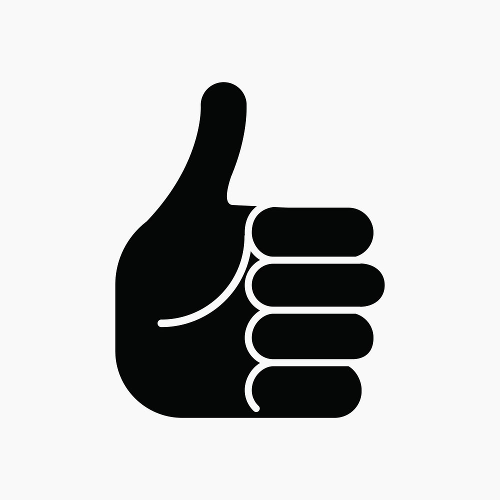 Thumbs up hand icon, line art design vector