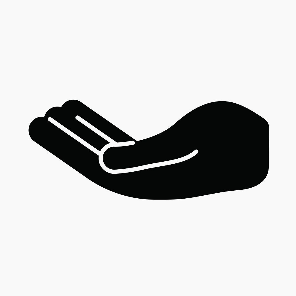 Helping hand  icon, line art design vector