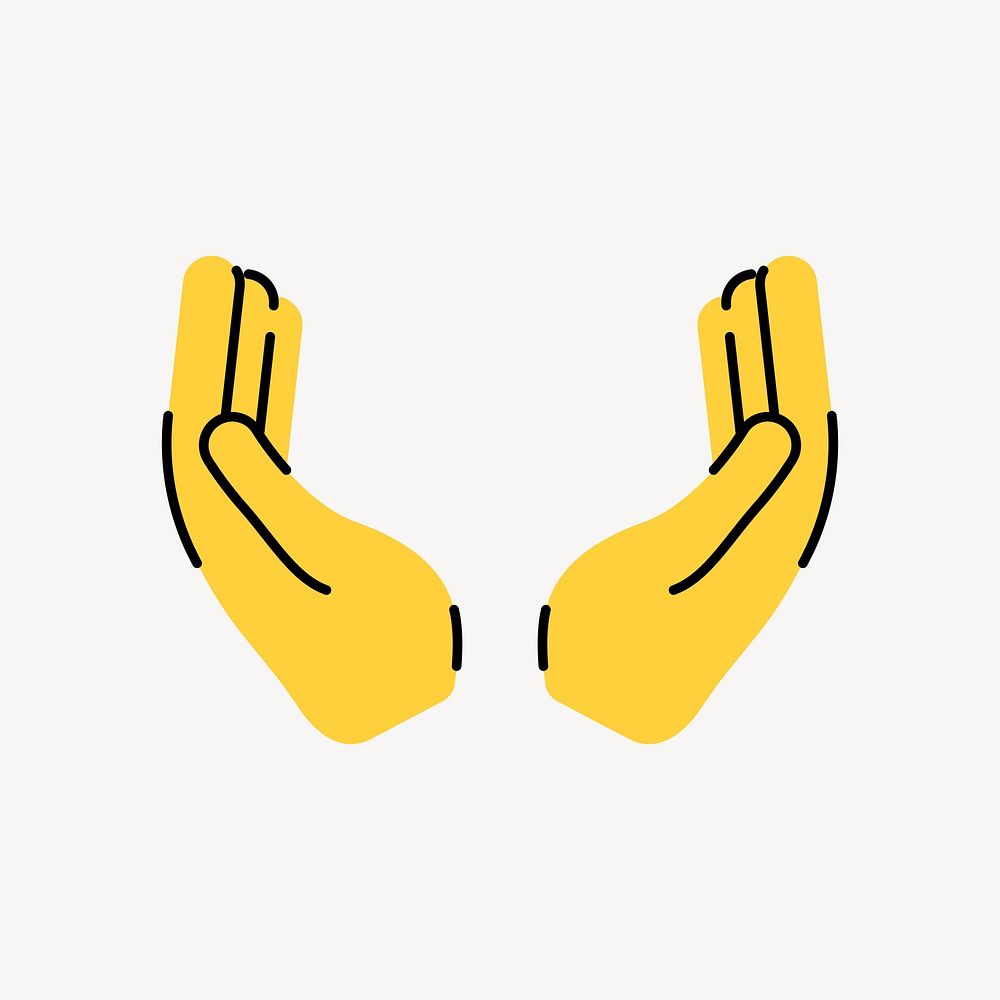 Praying hands icon, line art design vector