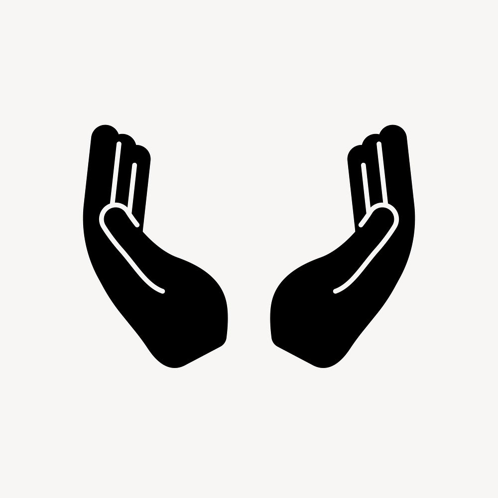 Praying hands icon, line art design vector