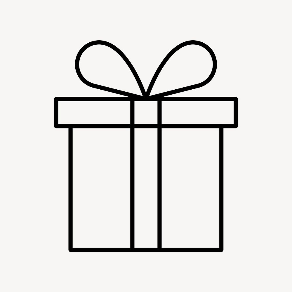 Gift box reward icon, line art design vector