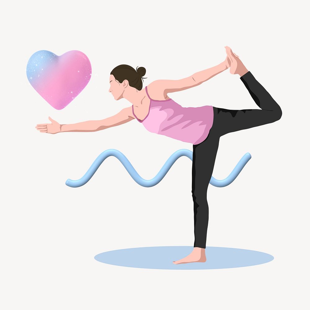Yoga health 3D remix vector illustration