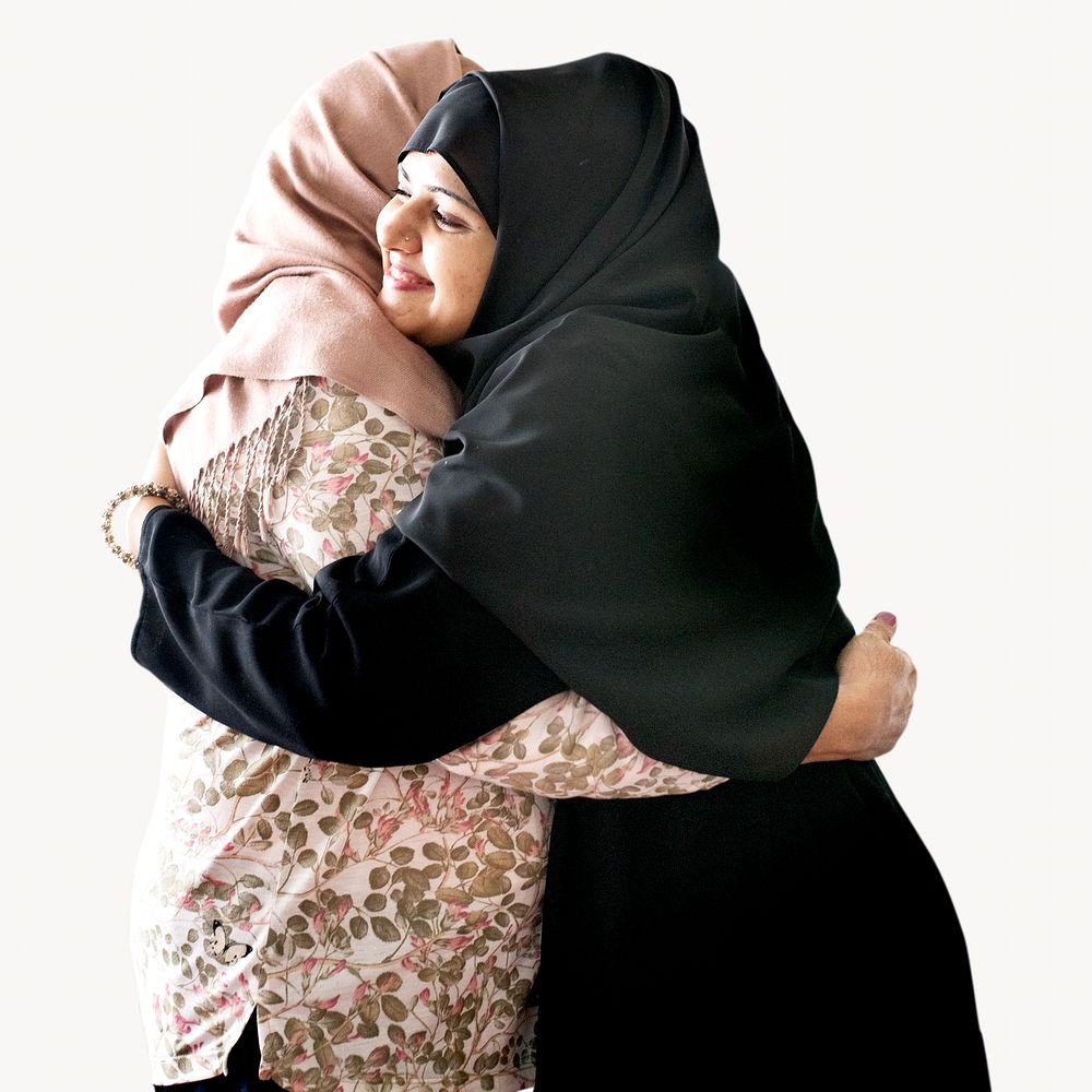 Muslim women isolated image on white