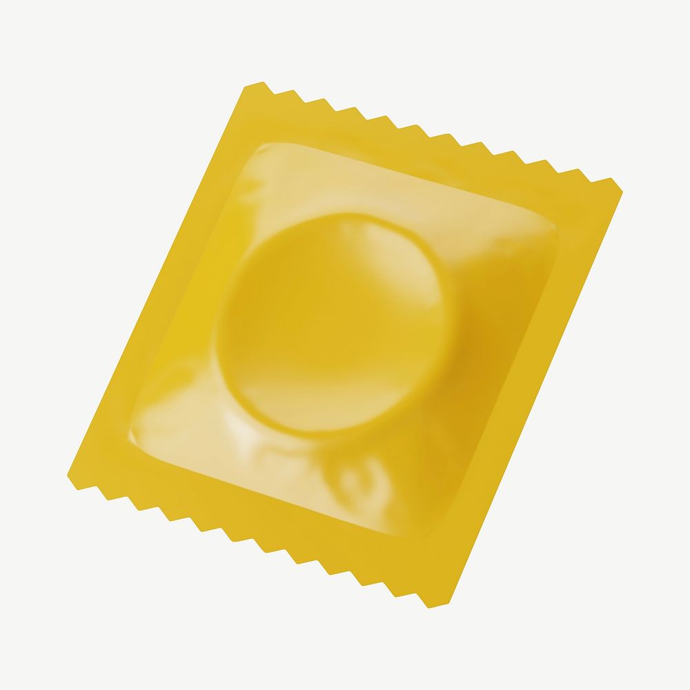 3D condom bag, collage element psd