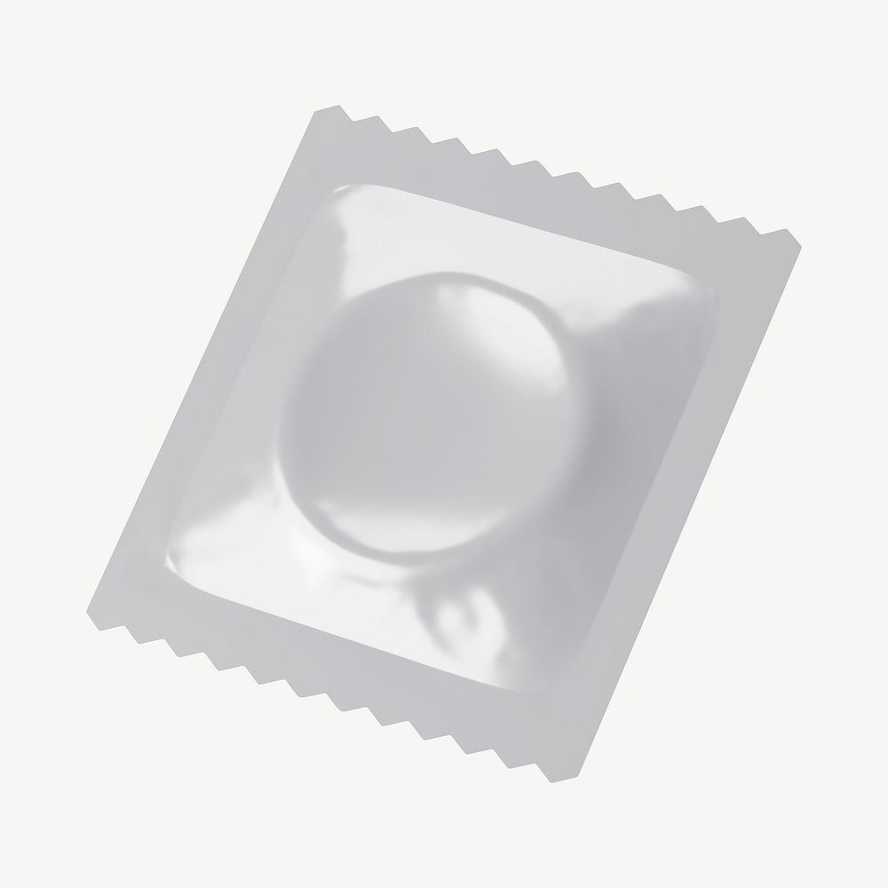 3D condom bag, collage element psd