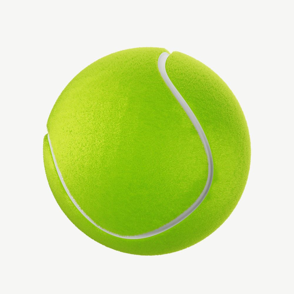 3D tennis ball, collage element psd