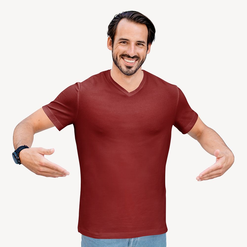 Men's casual t-shirt mockup, editable fashion psd