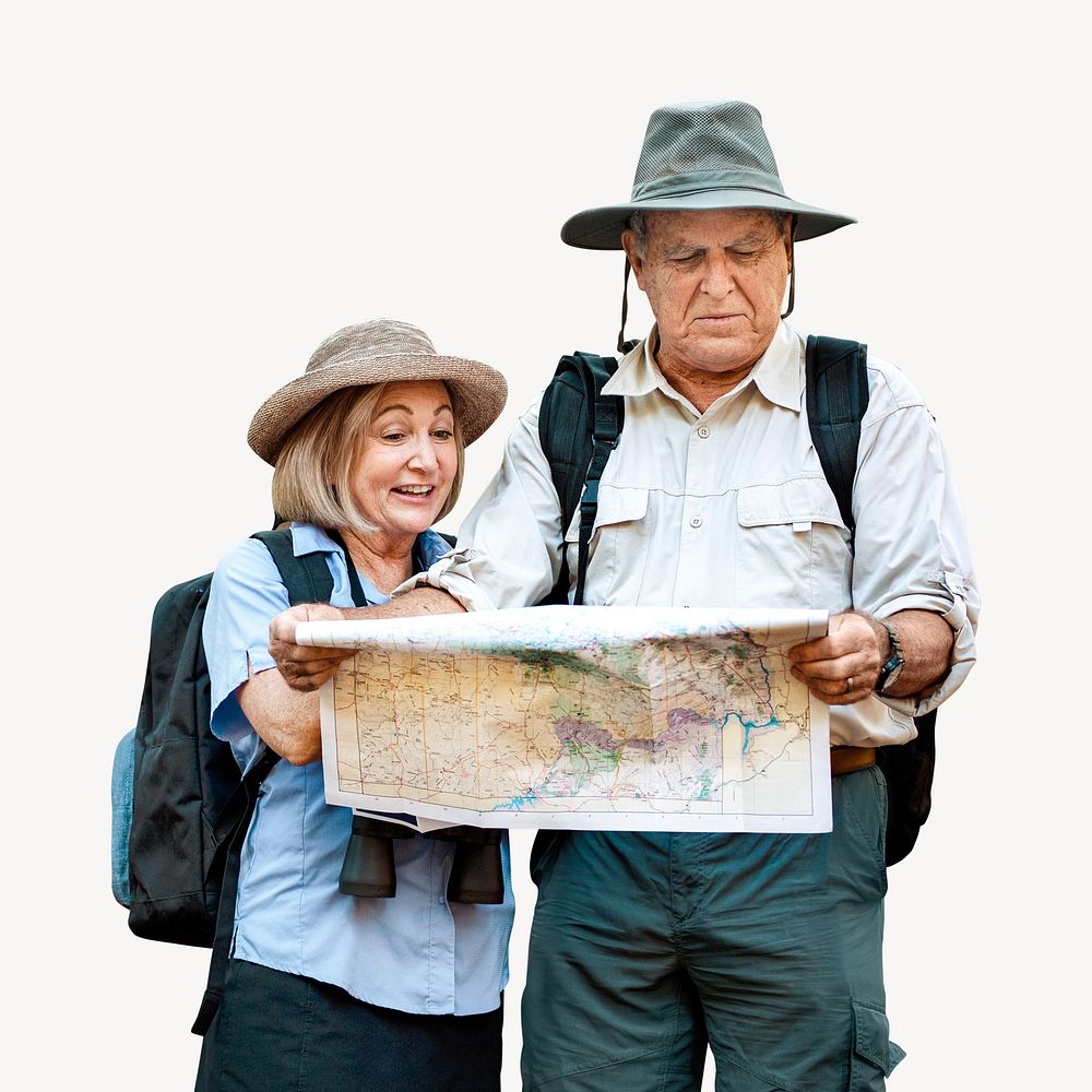 Senior couple isolated image on white