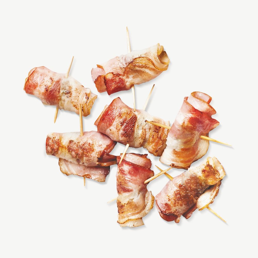 Bacon appetizers collage element psd