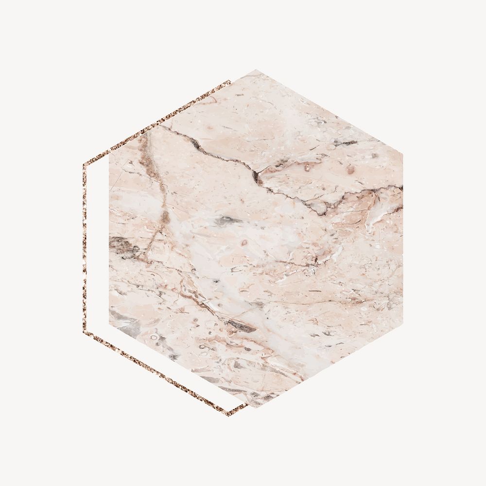 Aesthetic marble hexagon, geometric shape