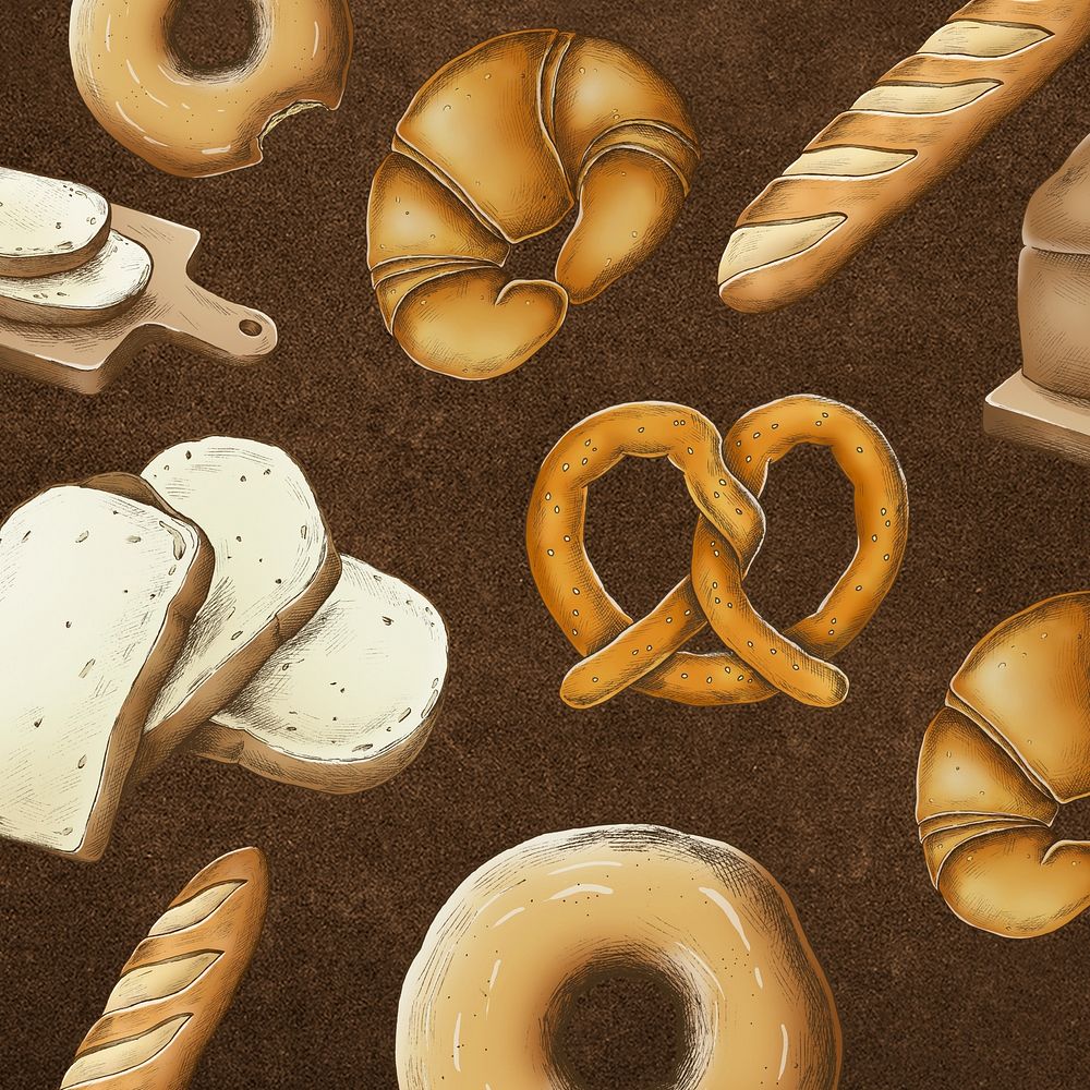 Cute bakery pattern illustration