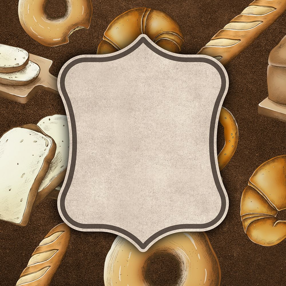 Vintage frame, brown bread background