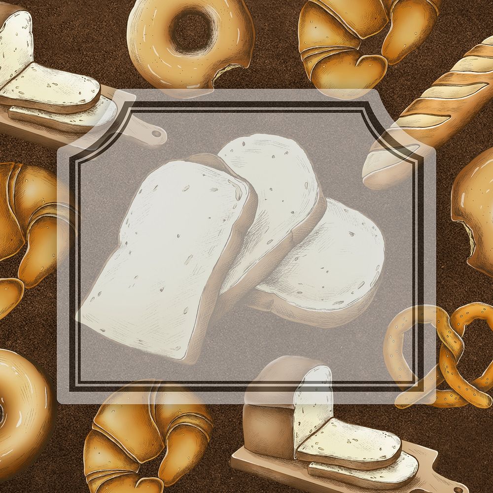 Vintage frame brown bread background