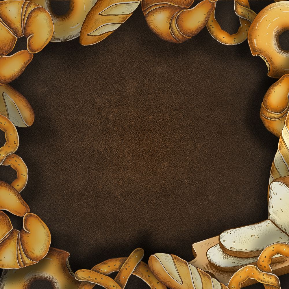 Bread frame brown background