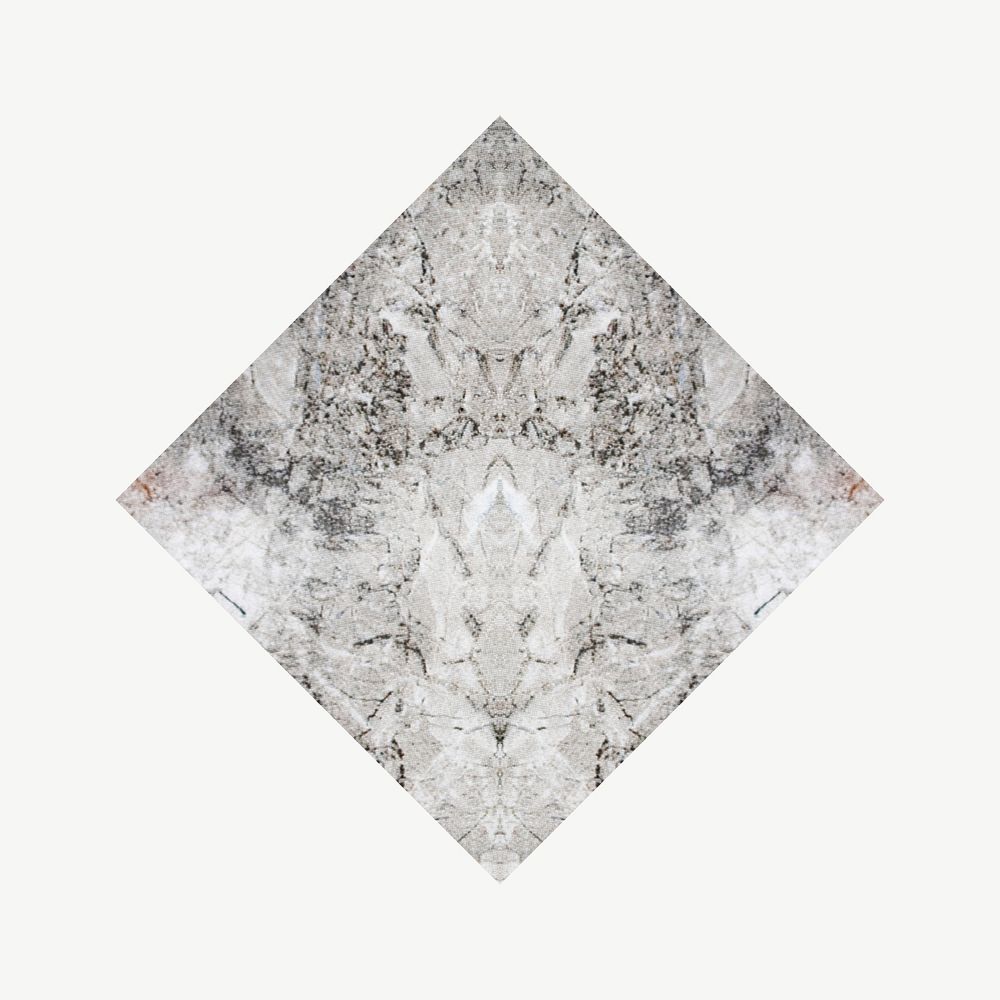 Gray abstract square badge, geometric shape psd