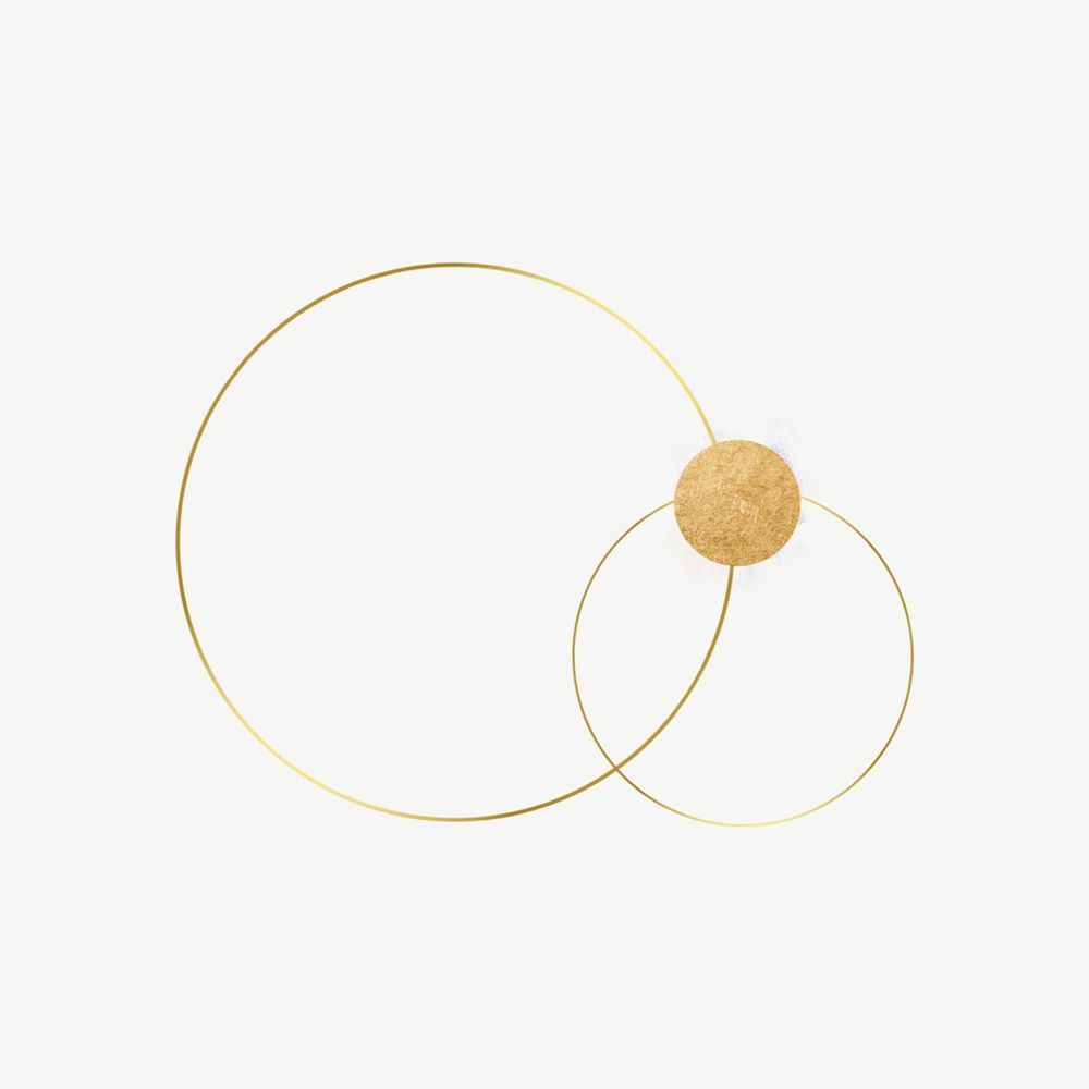 Gold circle frame, glittery aesthetic design psd