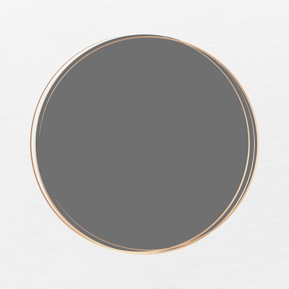 Gold circle frame,  aesthetic design psd
