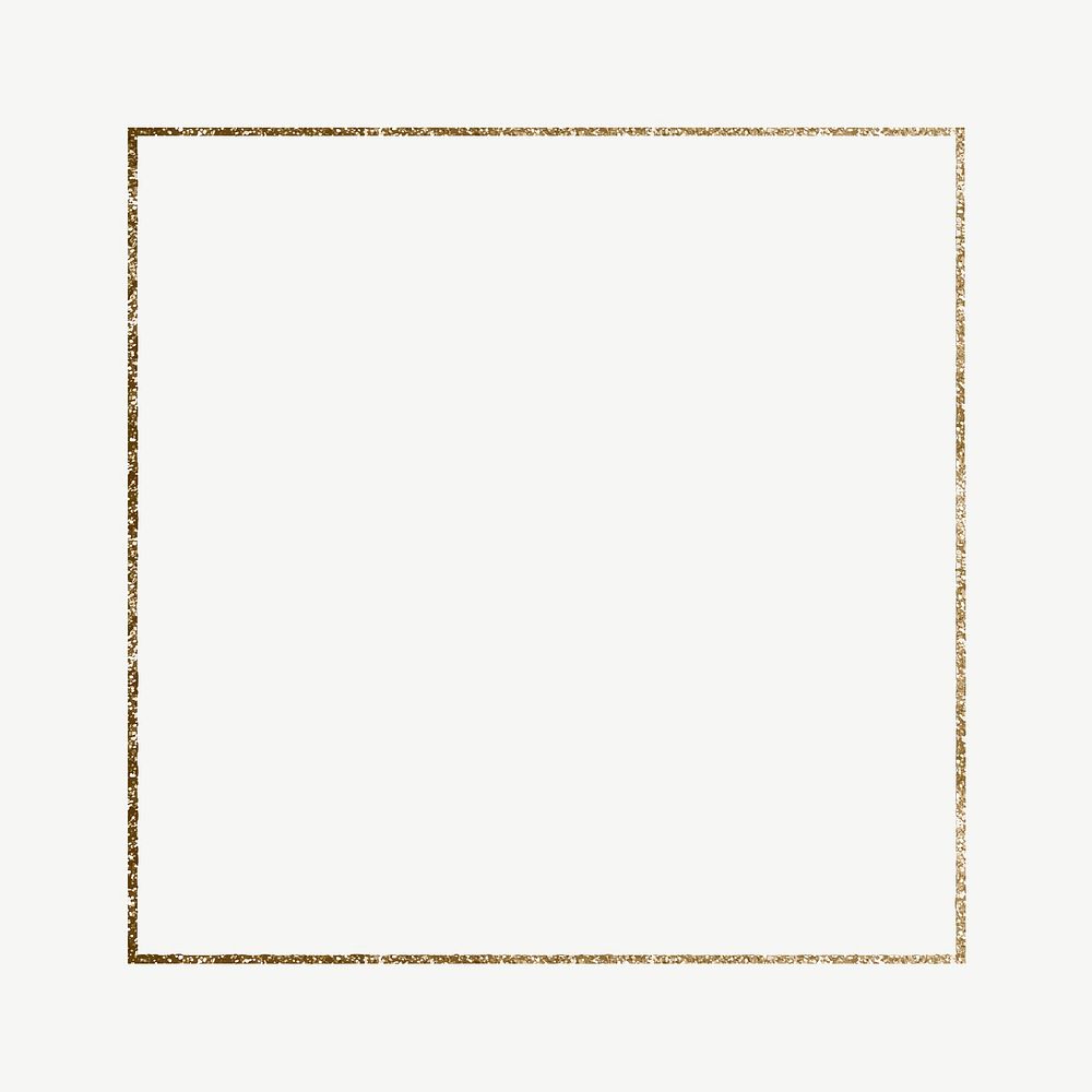 Gold square frame, aesthetic design psd