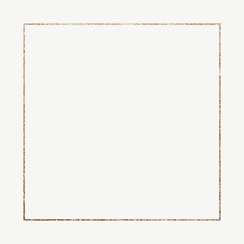 Square gold frame collage element psd