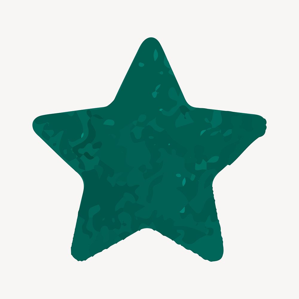 Green star element, colorful design collage element vector