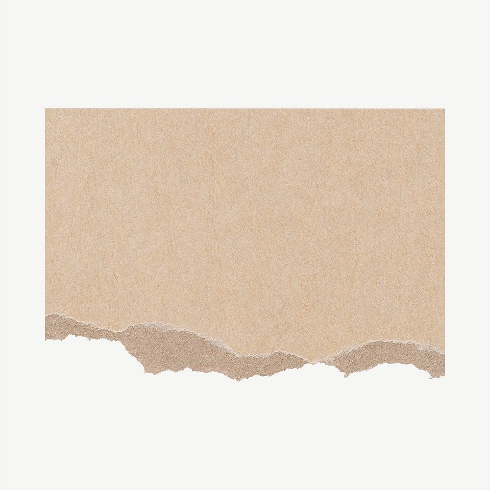 Rectangular craft paper element, brown scrap notepaper psd