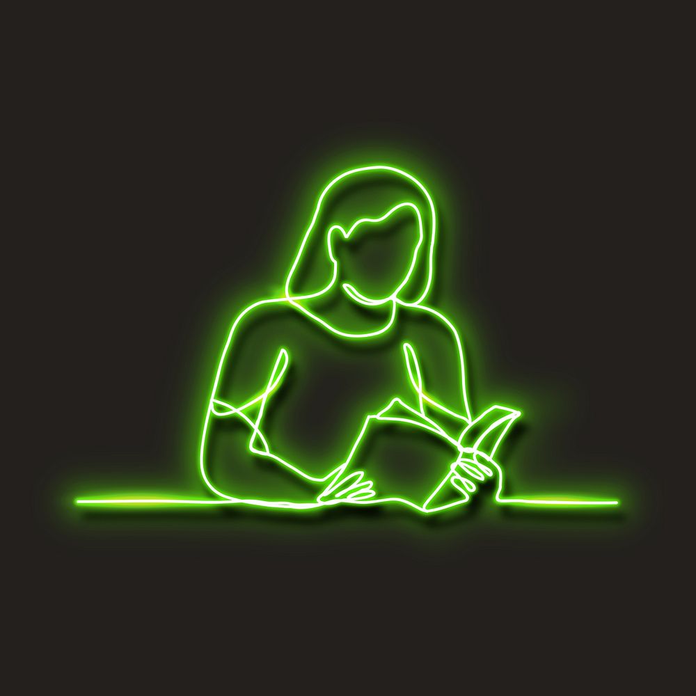 Neon green woman vector illustration