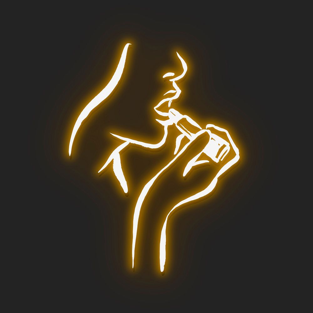 Neon yellow woman vector illustration