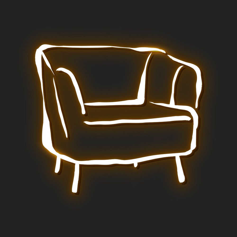 Neon yellow sofa vector illustration