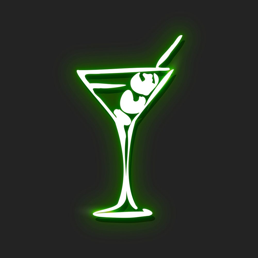 Neon green drink vector illustration